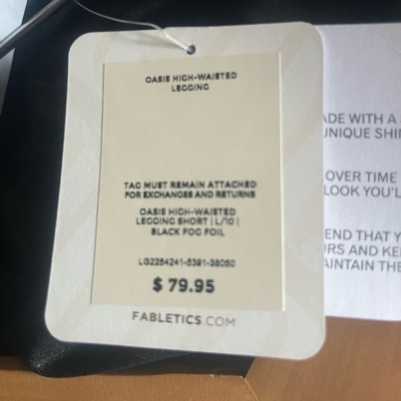 Fabletics women’s size large black fog foil high waisted leggings - Picture 7 of 9